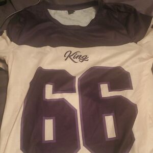 Purple and White Graphic Tee